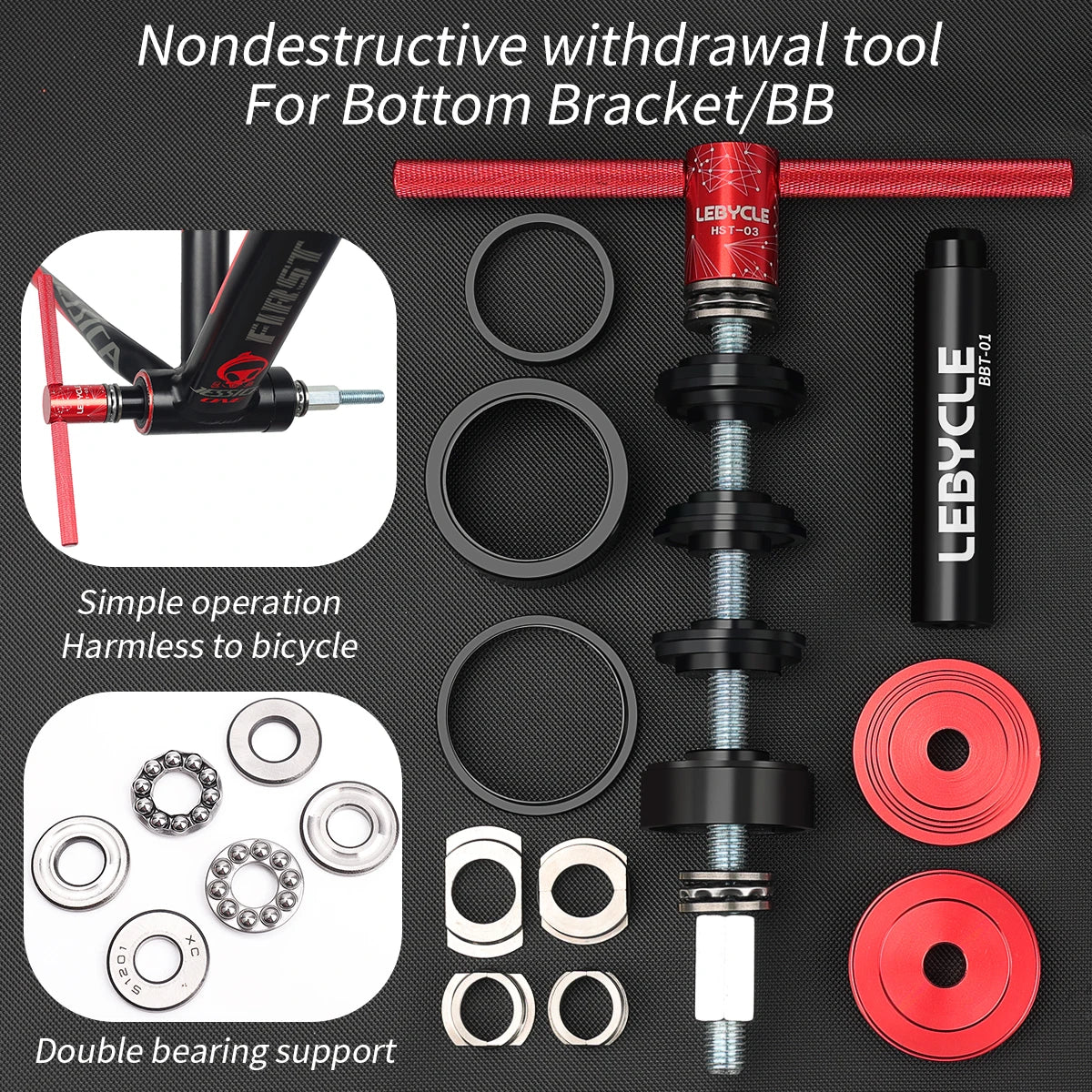 bicycle saddle impact-Lebycle MTB Road Bicycle Bottom Bracket Installation And Disassembly Tool for BB86/BB30/BB92/PF30 Bike BB Press-in Tool