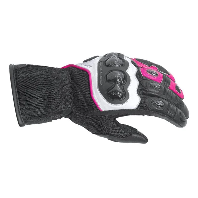 bicycle cleat impact-DRIRIDER AIR-RIDE 2 LONG CUFF LADIES GLOVES - BLACK/WHITE/PINK