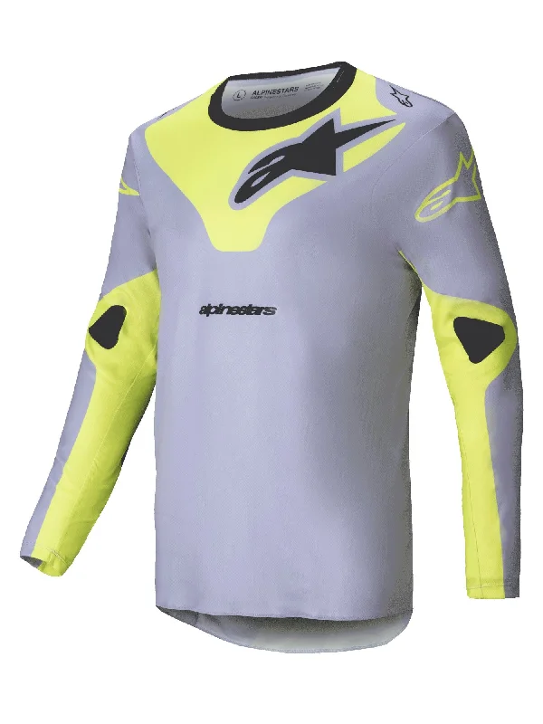 bicycle tire personalization-ALPINESTARS 2025 RACER VEIL JERSEY - GREY YELLOW FLUO