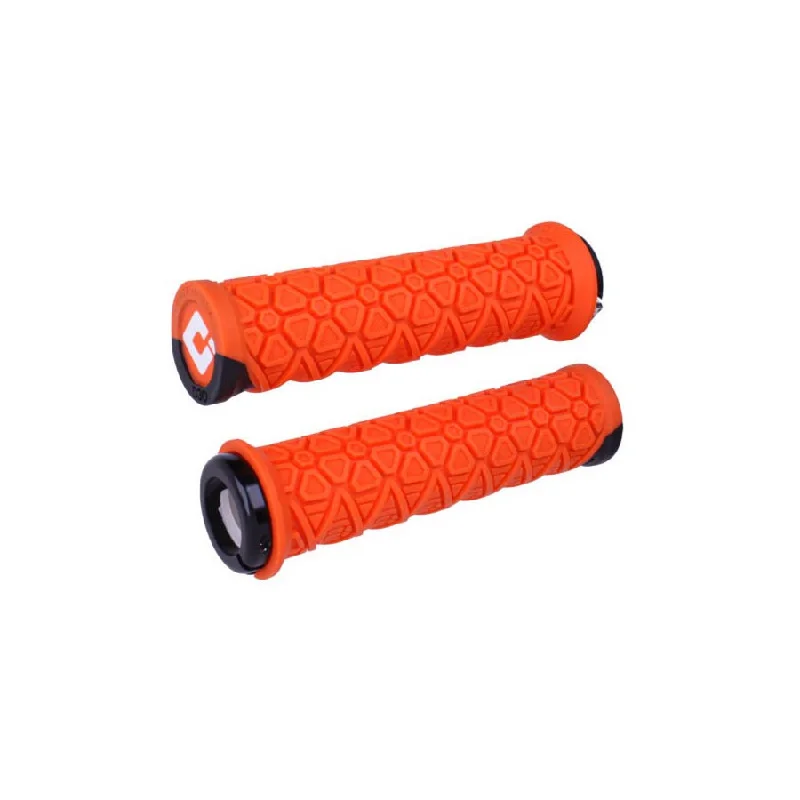 bicycle stem impact-ODI Vanquish V2.1 Grips - Orange Lock-On