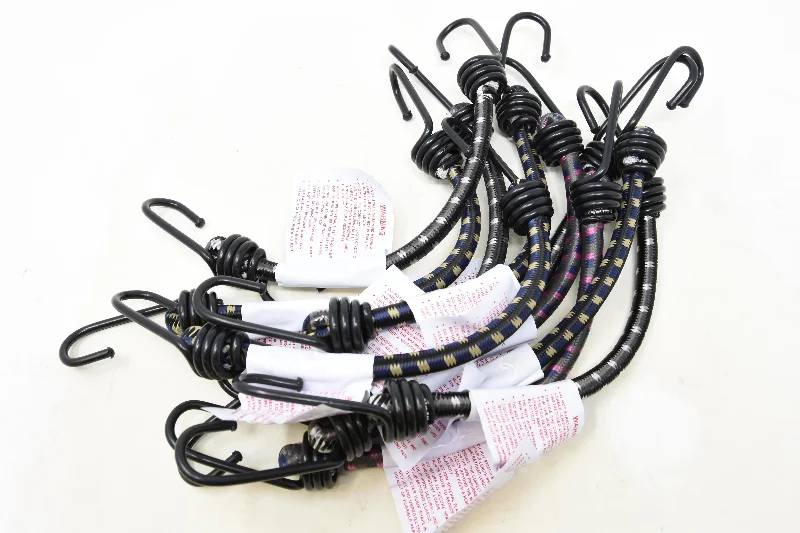 bicycle seatpost vibration-Ten (10) Short 10” Bungee Elastic Pannier Luggage Strap Tie Down Bungy Cords