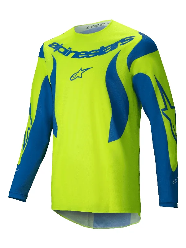 bicycle paint refinement-ALPINESTARS 2025 FLUID HAUL  JERSEY - YELLOW FLUO BLUE