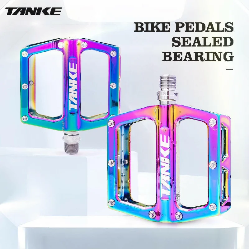 bicycle pump personalization-bicycle pedals TANKE TP-20 ultralight aluminum alloy colorful hollow anti-skid bearing mountain bike accessories MTB foot pedals