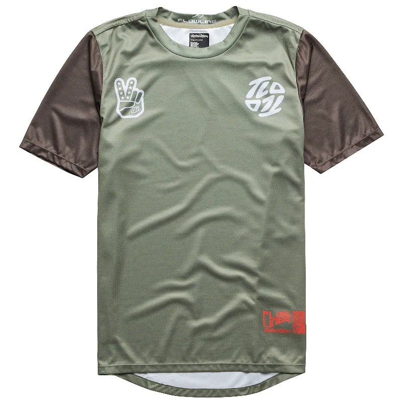 bicycle traffic handling-Flowline SS Jersey Flipped Olive