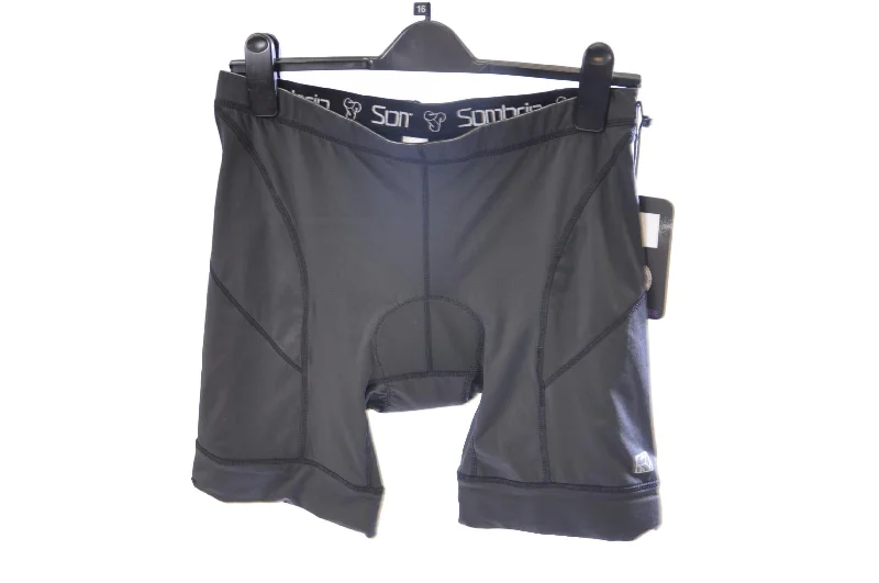 bicycle shoe vibration-Sombrio Standard Black Ergo Italian Shorts Large Blacktastic With Chamois