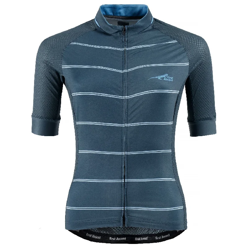 bicycle valve responsiveness-First Ascent Strike Jersey Cycling Ladies Blue Ink