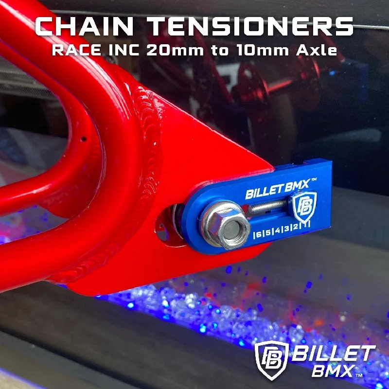 bicycle posture handling-BILLET BMX Chain Tensioners for RACE INC Frame 20mm to 10mm Axle Kit