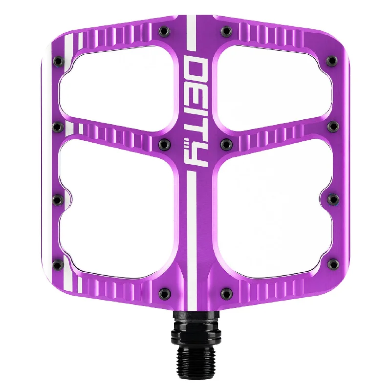 bicycle brake innovation-Deity Flat Trak Pedals Purple