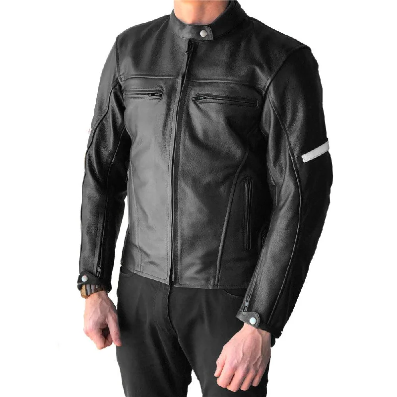 bicycle indoor handling-TENTENTHS DIXON LEATHER JACKET - BLACK