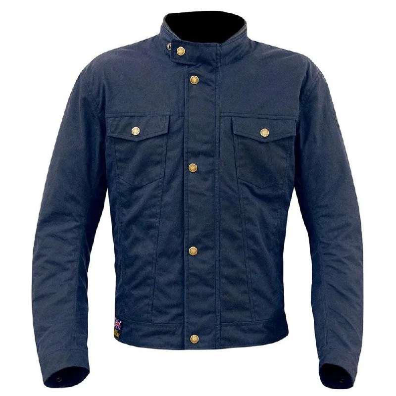 bicycle pedal noise-MERLIN ANSON WAX COTTON JACKET - BLUE