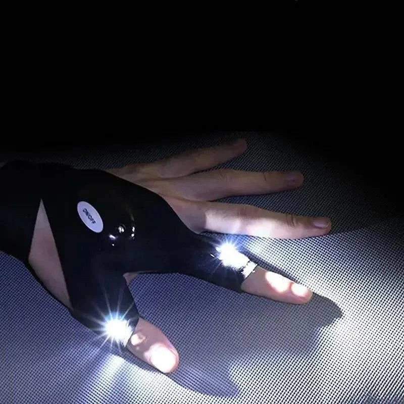 bicycle tire responsiveness-Night Light Fingerless Glove Waterproof Led Fishing Gloves Camping Hiking Survival Rescue Multi Light Tool Outdoor Tool