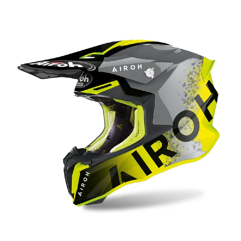 bicycle gear absorption-AIROH TWIST 2.0 HELMET - 'BIT' YELLOW GLOSS