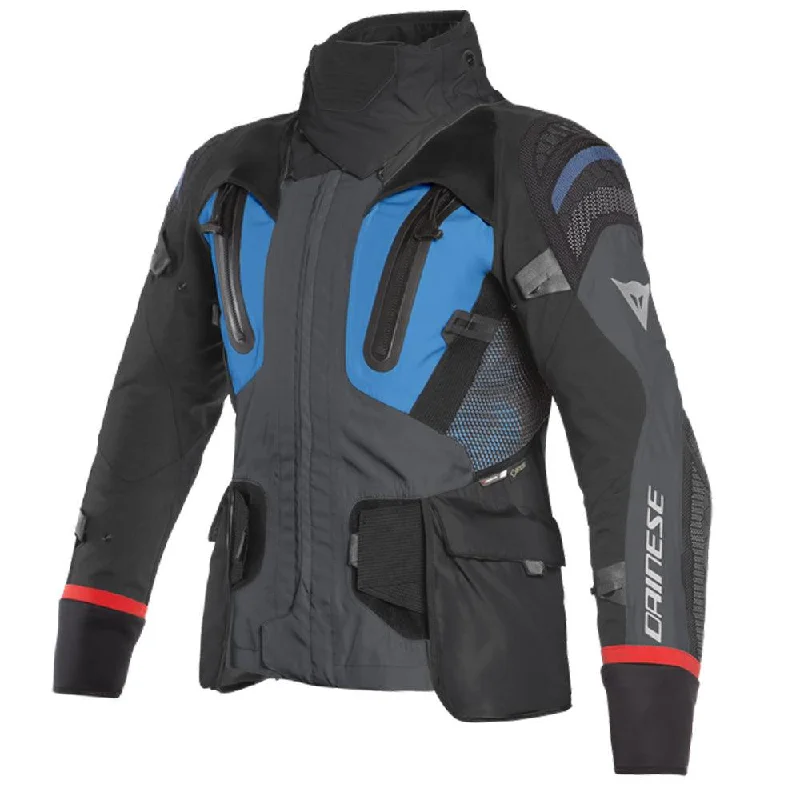 bicycle gear design-DAINESE ANTARTICA GORE-TEX®JACKET - EBONY/PERFORMANCE BLUE/BLACK