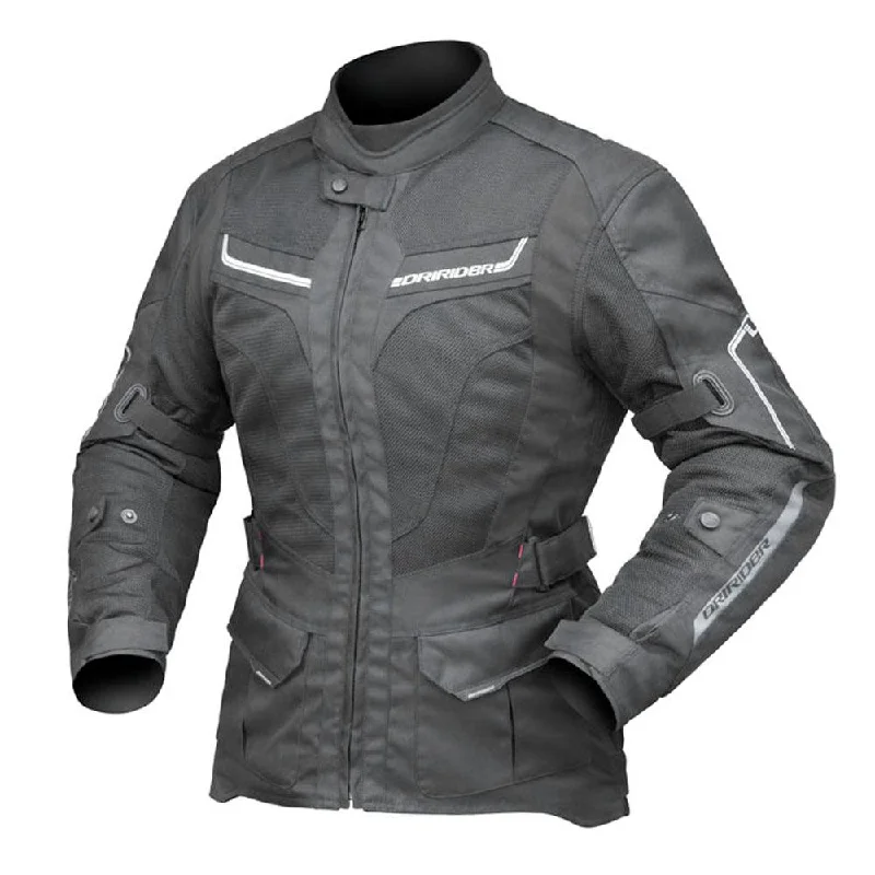 bicycle tire shock-DRIRIDER APEX 5 AIRFLOW LADIES JACKET - BLACK