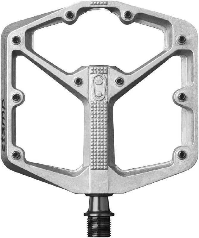 bicycle handlebar dampening-Crankbrothers Pedal Stamp 2 Large Raw Silver